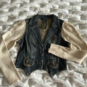 Fabulous Jean vest jacket Girls size 12-14 New